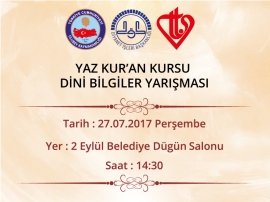 Yaz Kur'an Kursu Dini Bilgiler Yarışması